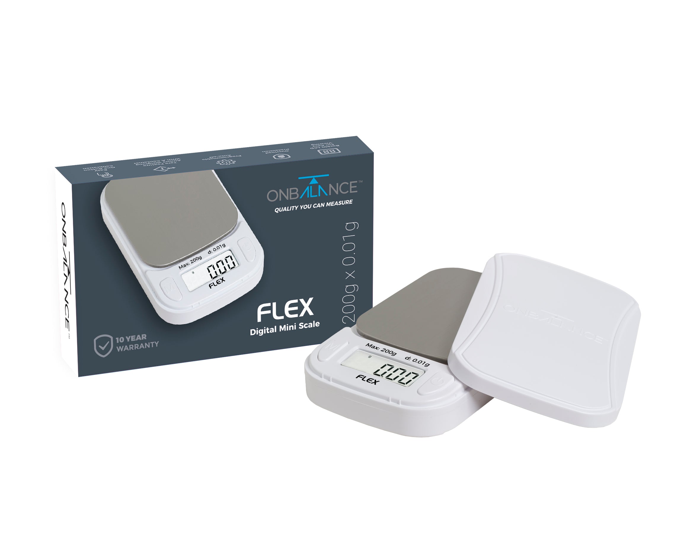 FL-200-WH FLEX ON BALANCE DIGITAL MINI SCALE 200G X 0.01G - WHITE