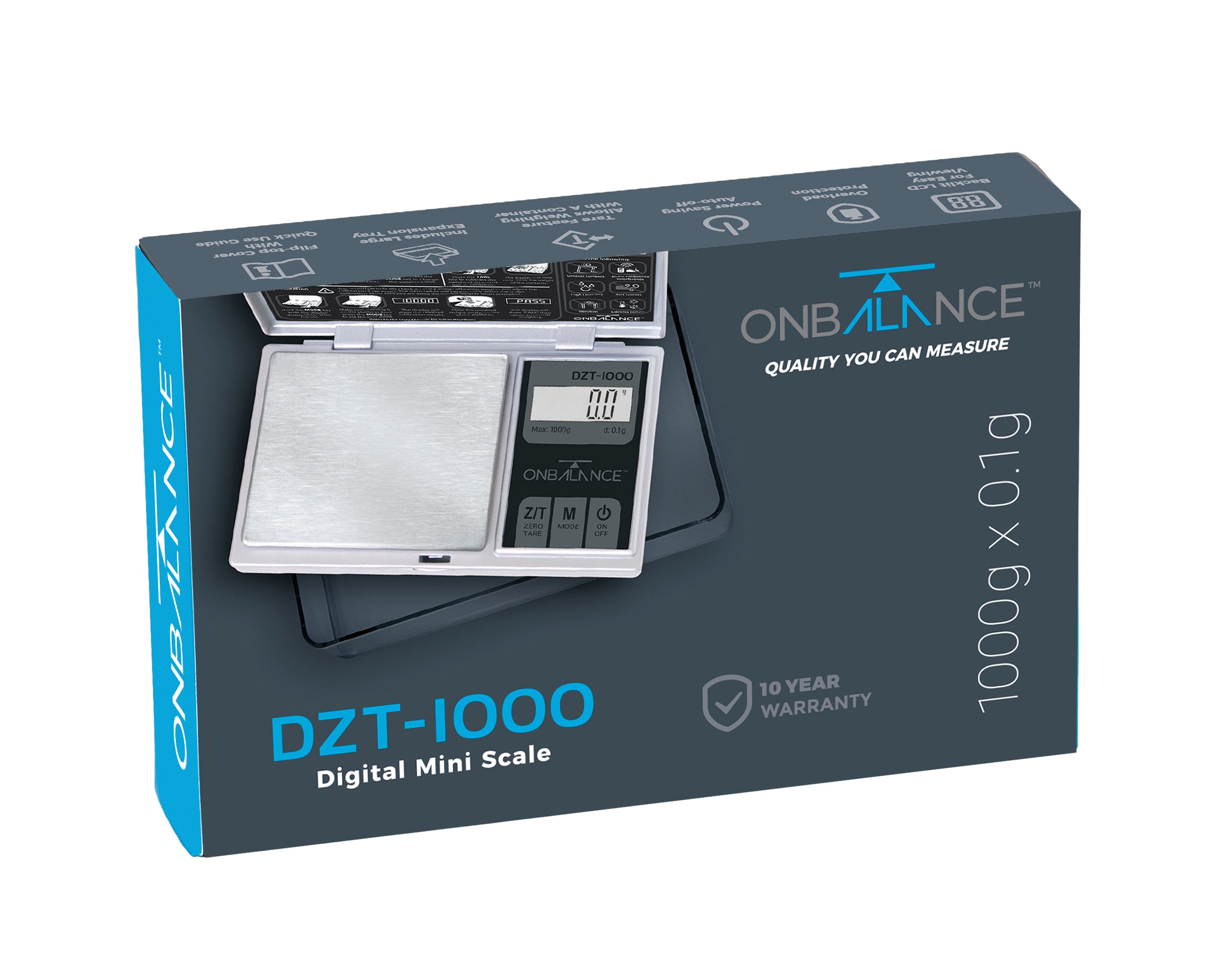 DZT-1000-SL On Balance Large Tray Miniscale 1000g x 0.1g