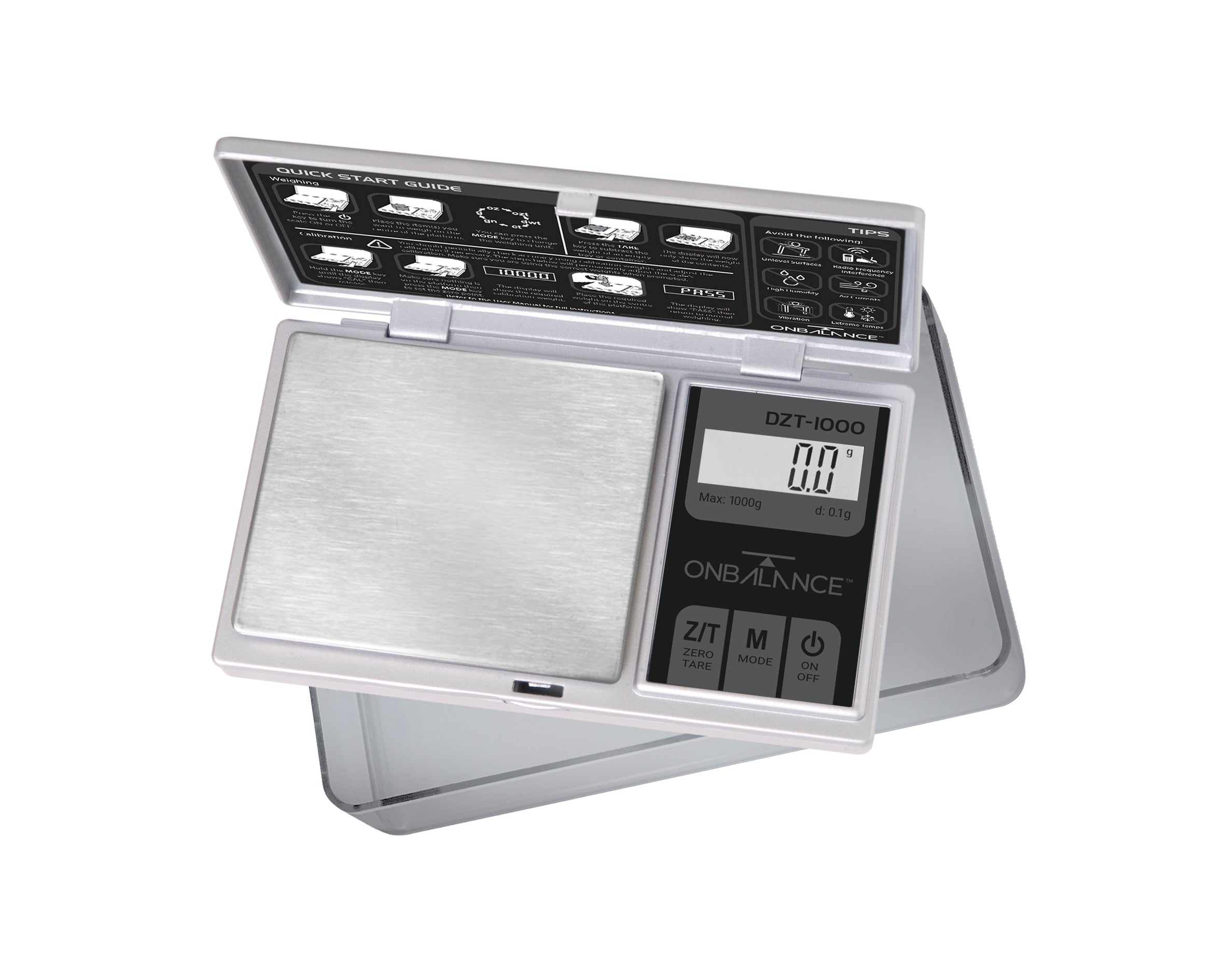 DZT-1000-SL On Balance Large Tray Miniscale 1000g x 0.1g