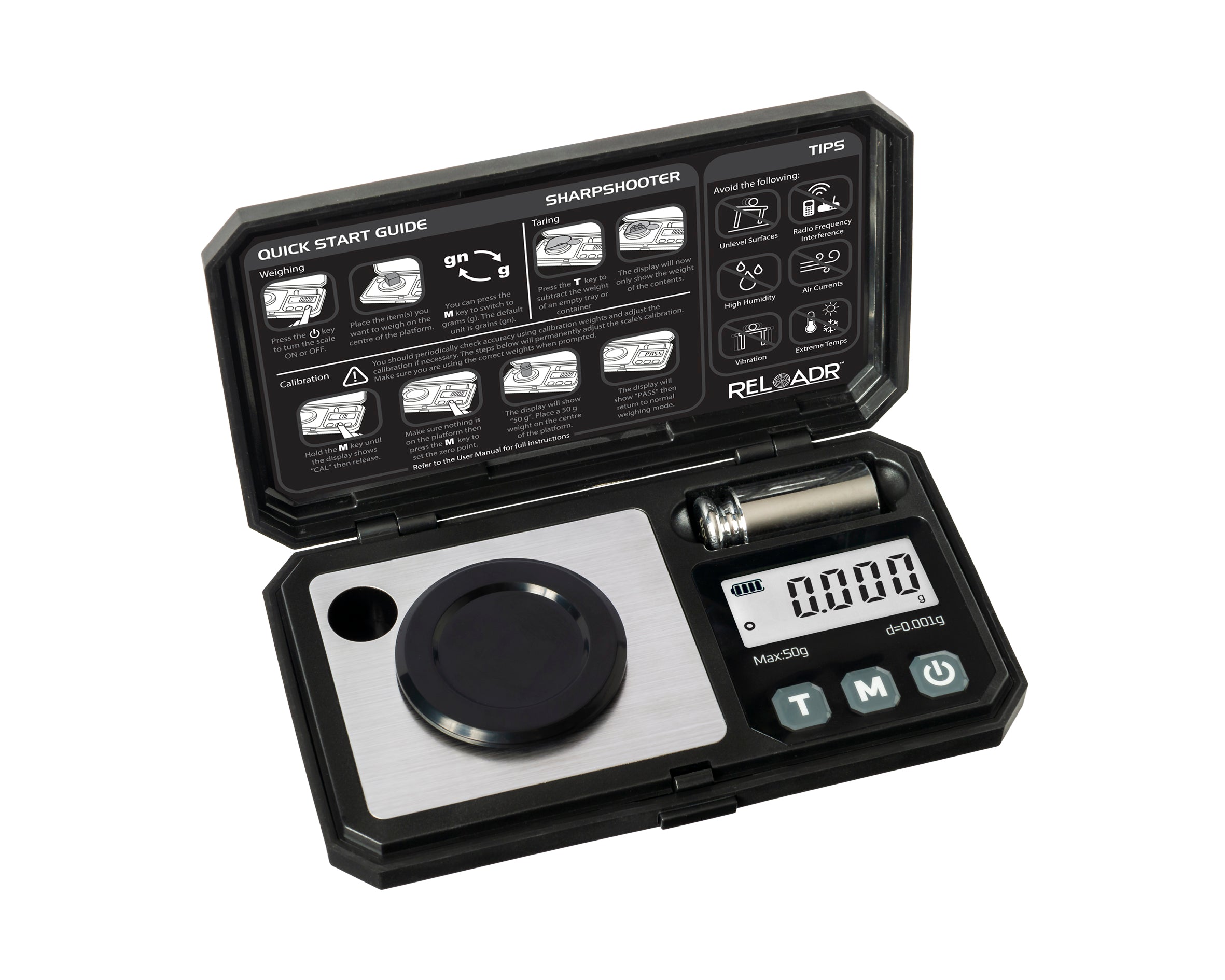 RSS-50 ON BALANCE RELOADR™ SHARPSHOOTER SCALE MILLIGRAM KIT 50G X 0.00 ...