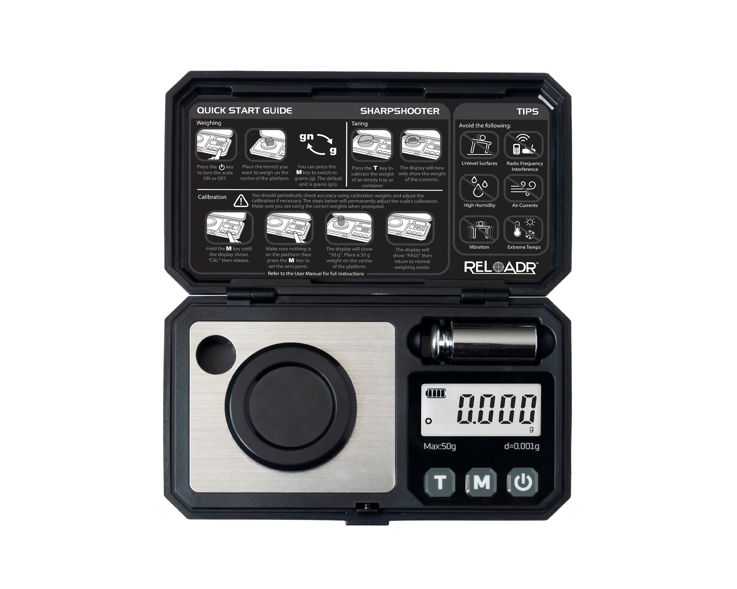RSS 50 ON BALANCE RELOADR SHARPSHOOTER SCALE MILLIGRAM KIT 50G X 0 00 rss-50-on-balance-reloadr-sharpshooter-scale-milligram-kit-50g-x-0-00