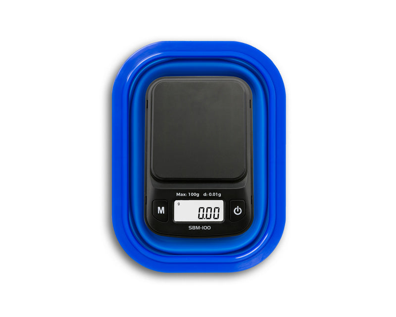 SBM-100-BL On Balance The ORIGINAL Silicone Bowl Scale - Blue  100g x 0.01g