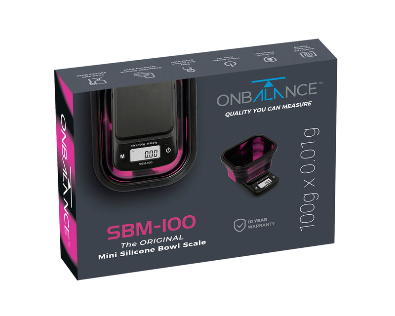 SBM-100-PK On Balance The ORIGINAL Silicone Bowl Scale - Pink  100g x 0.01g