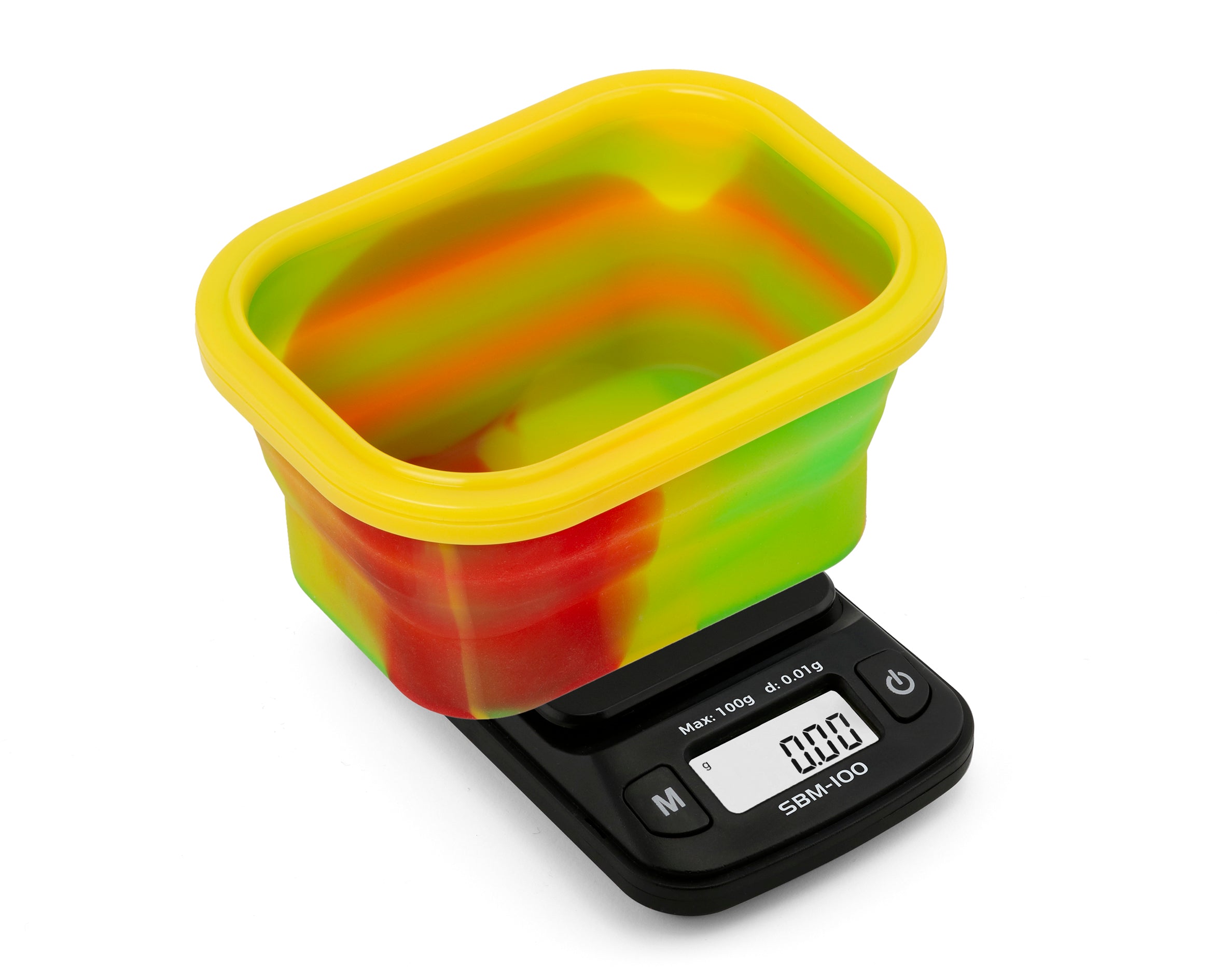 SBM-100-RAS On Balance The ORIGINAL Silicone Bowl Scale - Rasta  100g x 0.01g