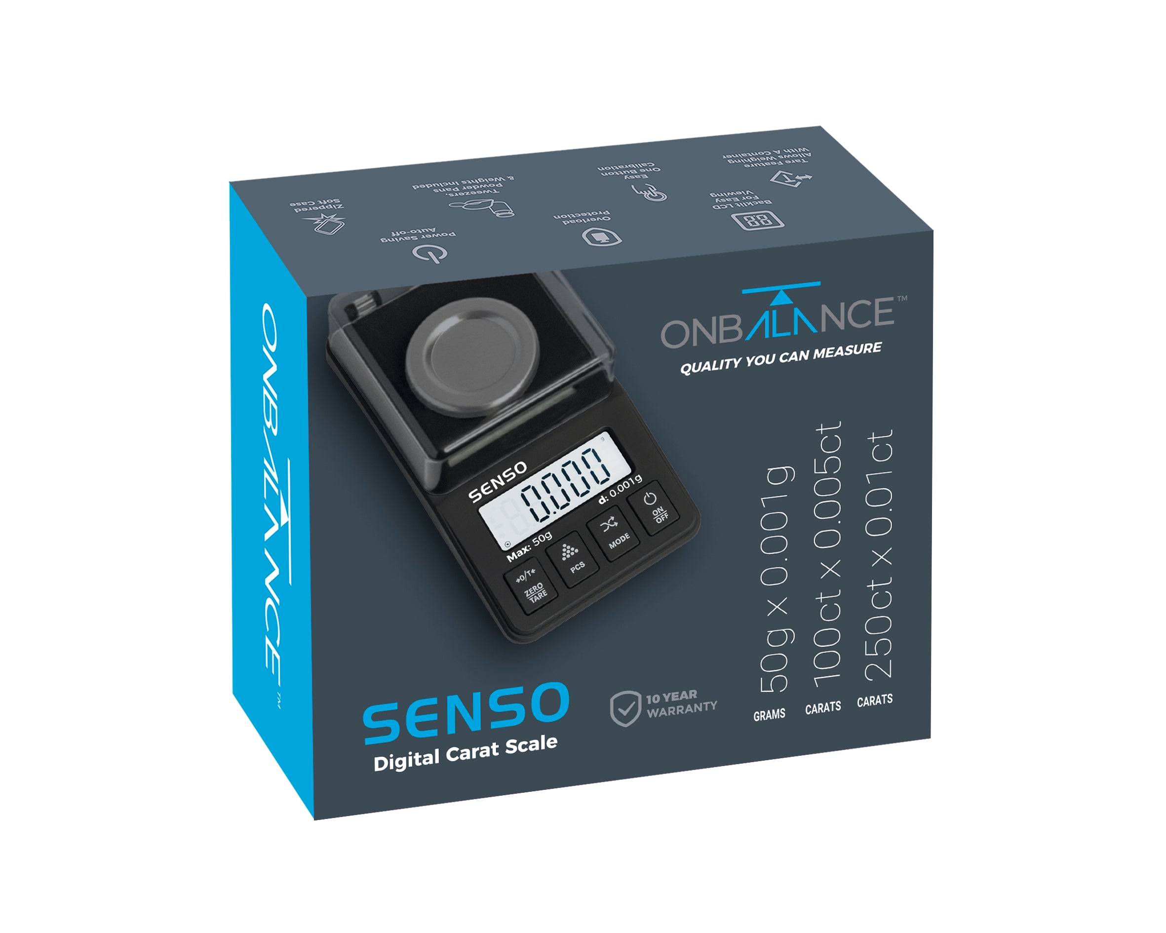 SEN-250 On Balance Senso Carat Milligram Scale 50g x 0.001g