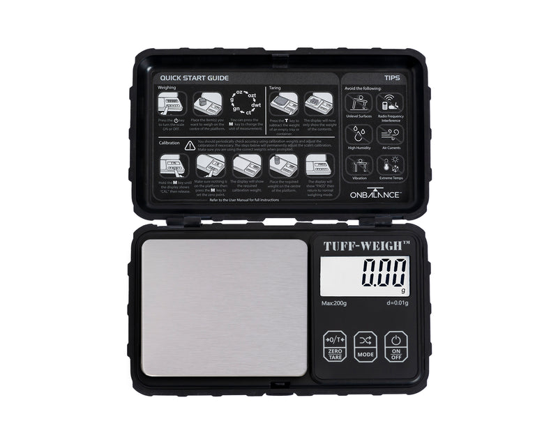 TUF-200-BK On Balance Tuff-Weigh Pocket Scale - Black 200g x 0.01g