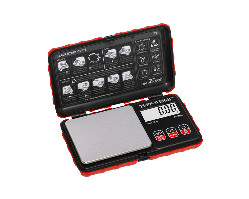 TUF-200-RD On Balance Tuff-Weigh Pocket Scale - Red 200g x 0.01g