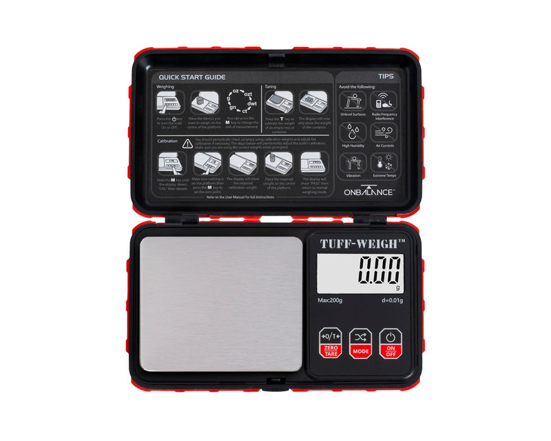 TUF-200-RD On Balance Tuff-Weigh Pocket Scale - Red 200g x 0.01g