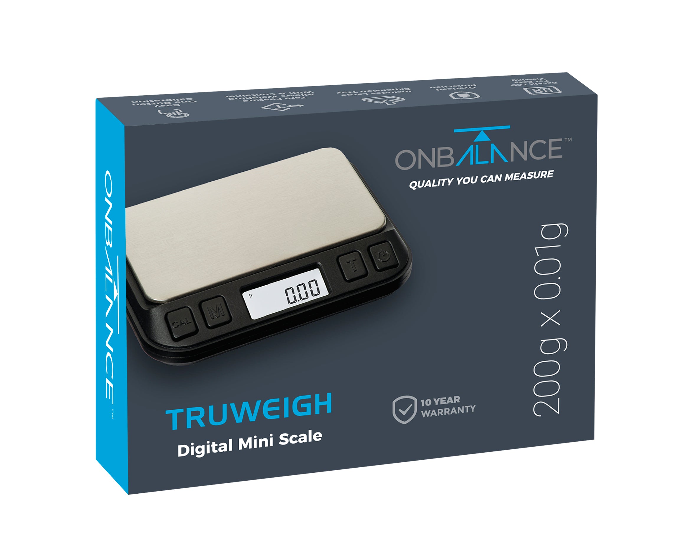 TW-200-BK On Balance Truweigh Miniscale - Black 200g x 0.01g