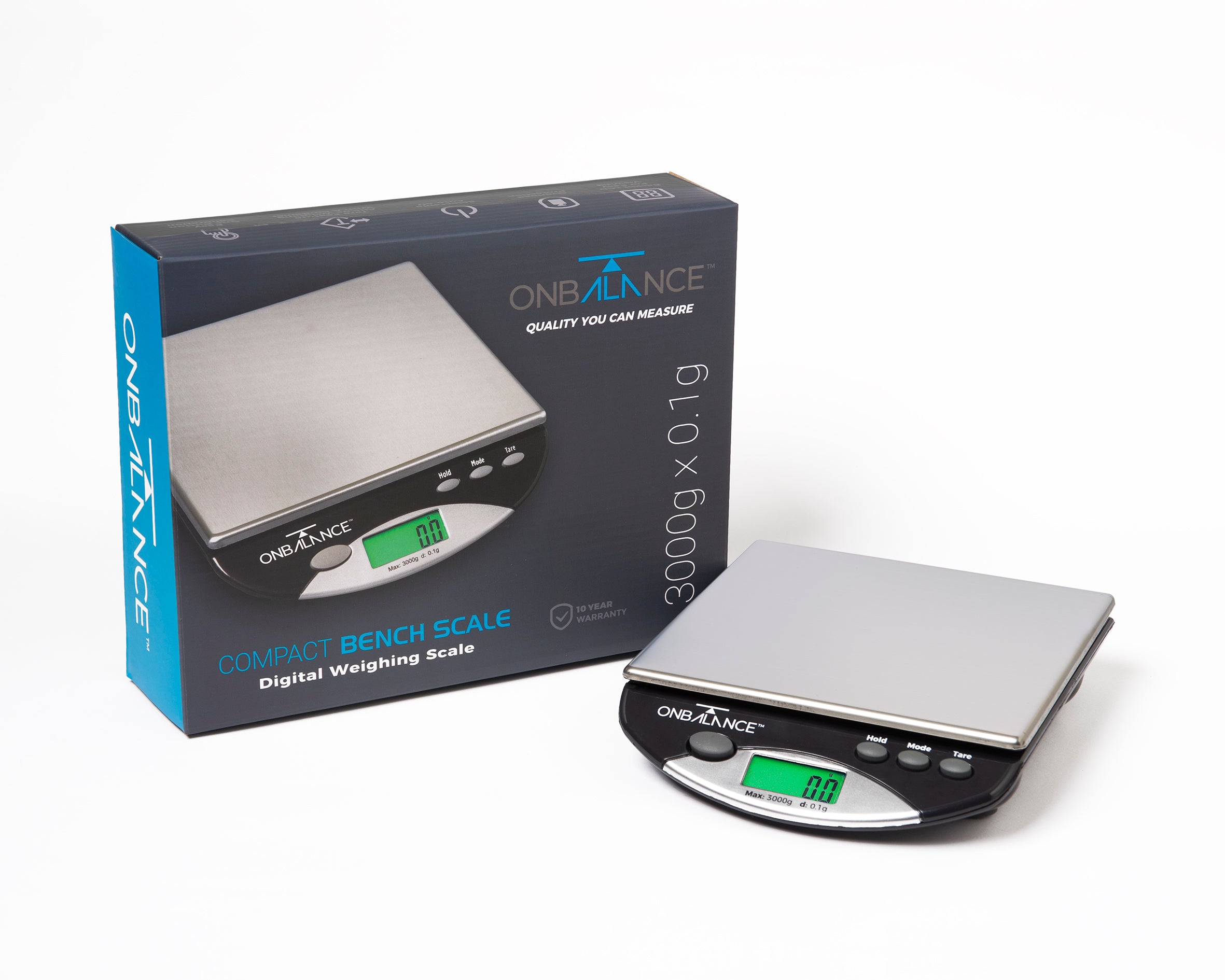 Truweigh General Compact Digital Bench Scale - 3000g x 0.1g - Black