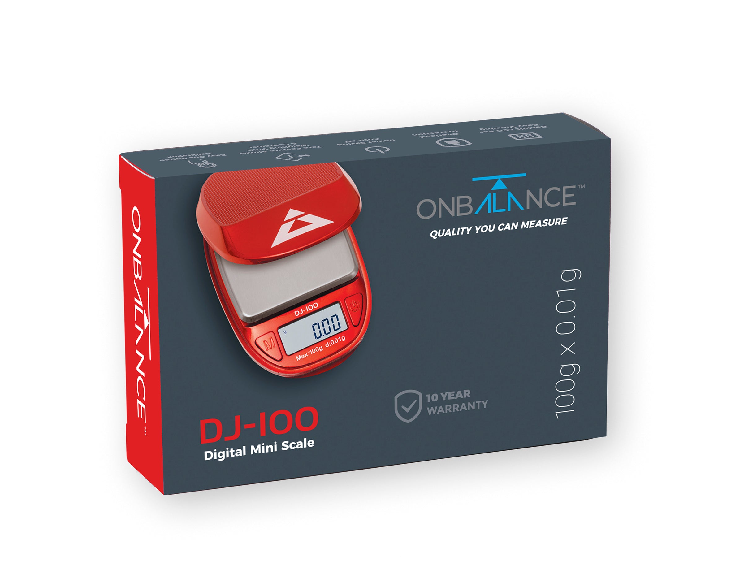 DJ-100-RD On Balance Jewel Miniscale - Red 100g x 0.01g