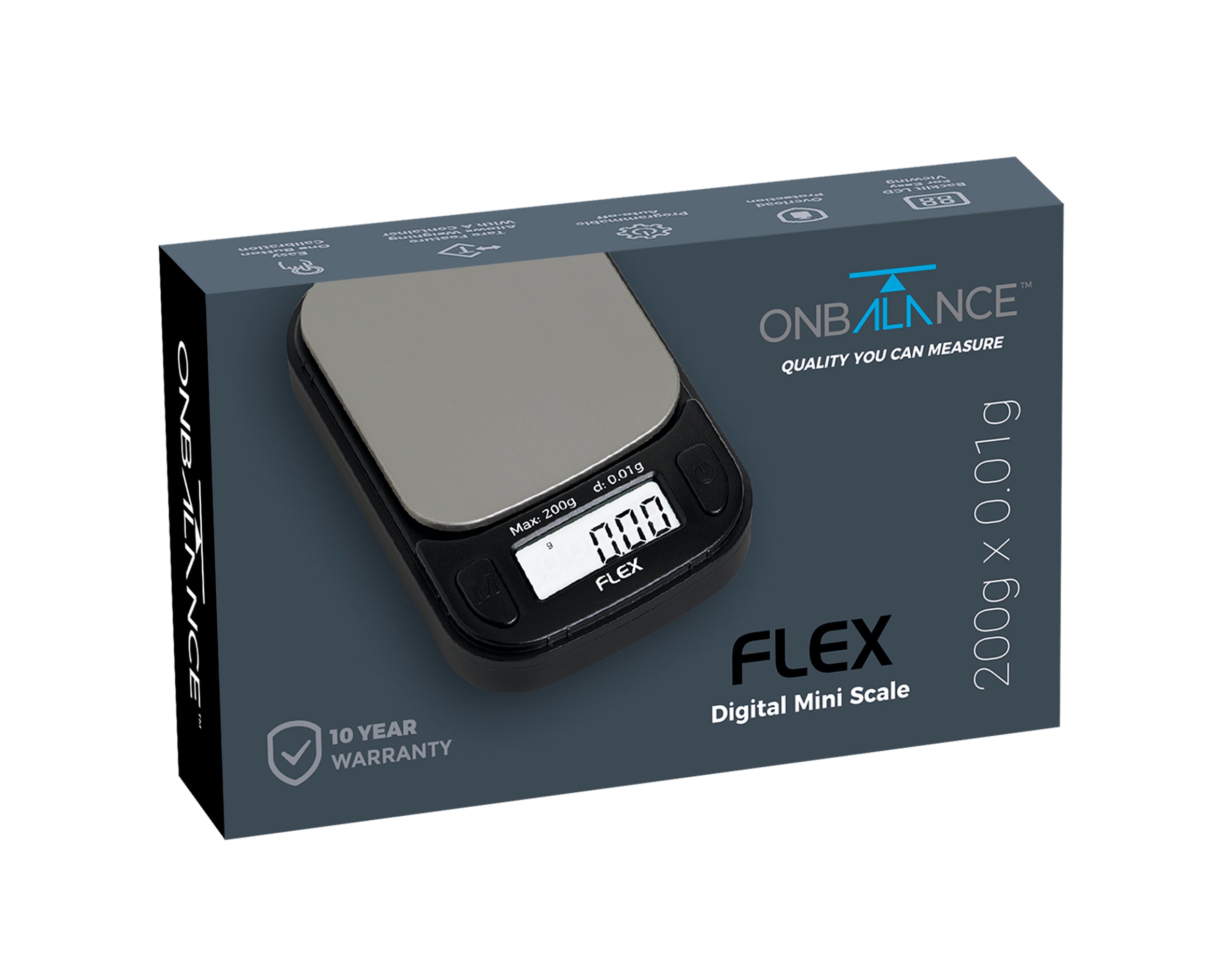 FL-200-BK FLEX ON BALANCE DIGITAL MINI SCALE 200G X 0.01G - BLACK ...