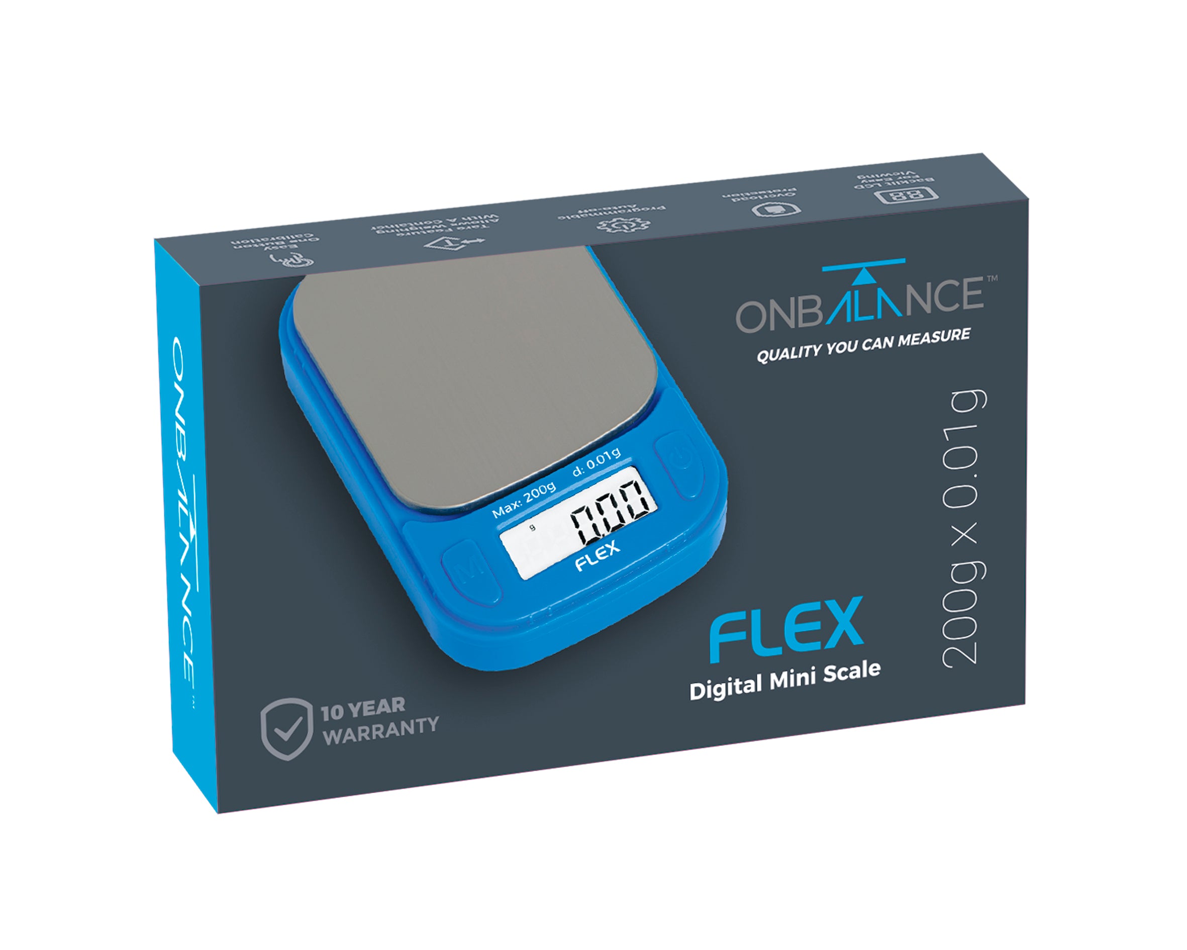 FL-200-BL FLEX ON BALANCE DIGITAL MINI SCALE 200G X 0.01G - BLUE