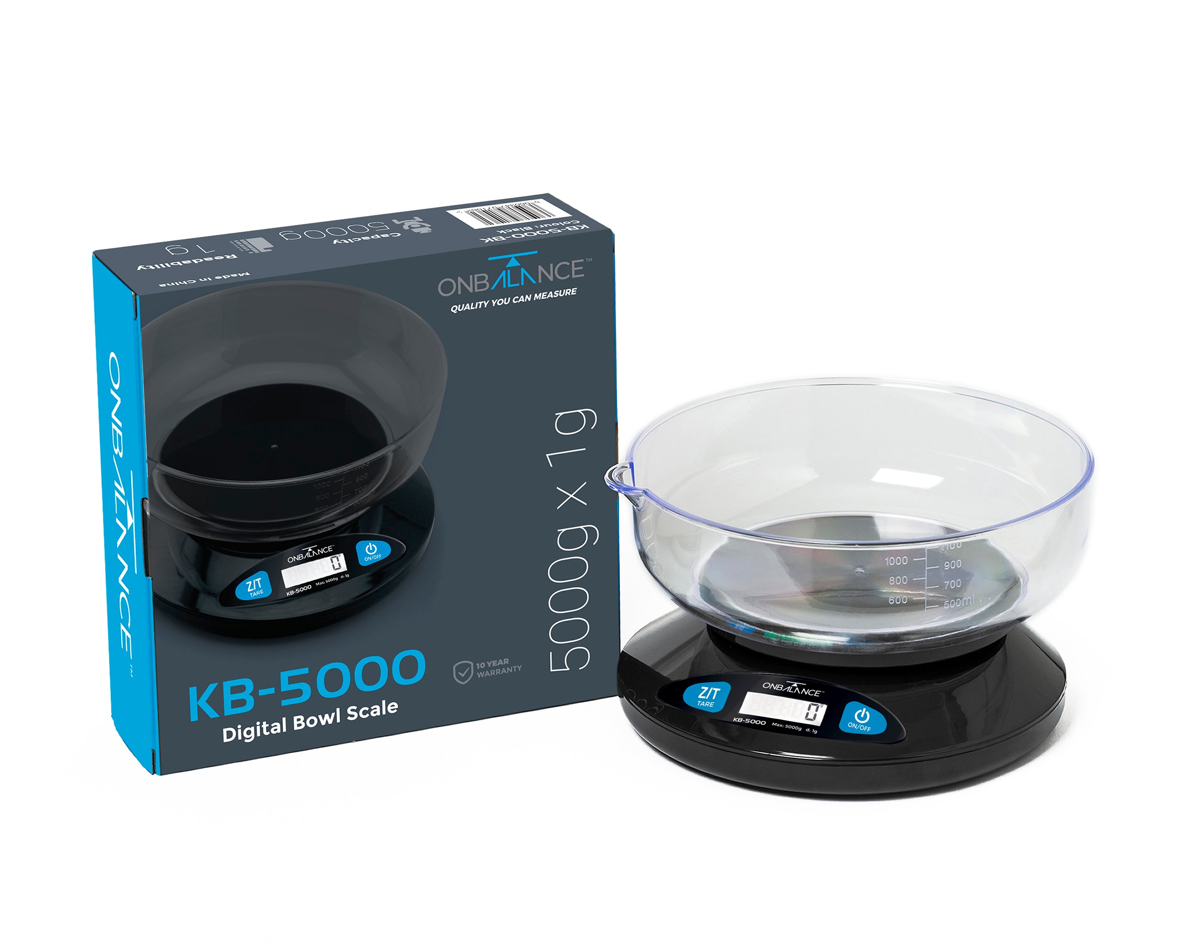 KB-5000 On Balance Versatile Kitchen Scale 5000g x 1g