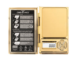 SH-100-GO CHROME GOLD ON BALANCE SHINE DIGITAL MINI SCALE 100G X 0.01G